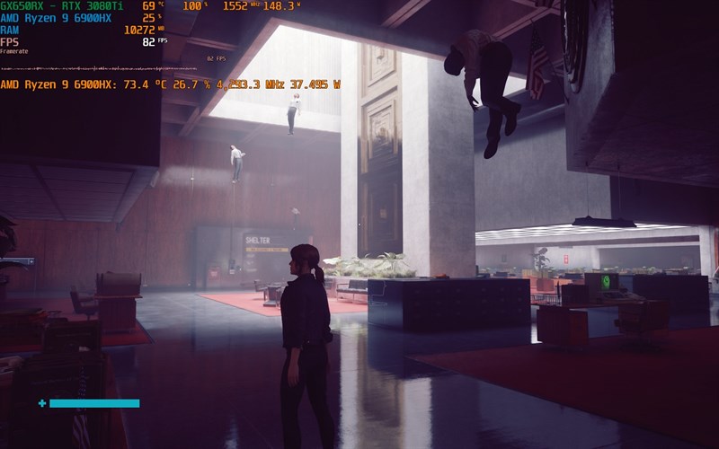 Trải nghiệm tựa game 'Control' với thiết lập đồ họa cao, bật tính năng DLSS và Ray Tracing cho lại số khung hình dao động trong khoảng 78 - 82 FPS