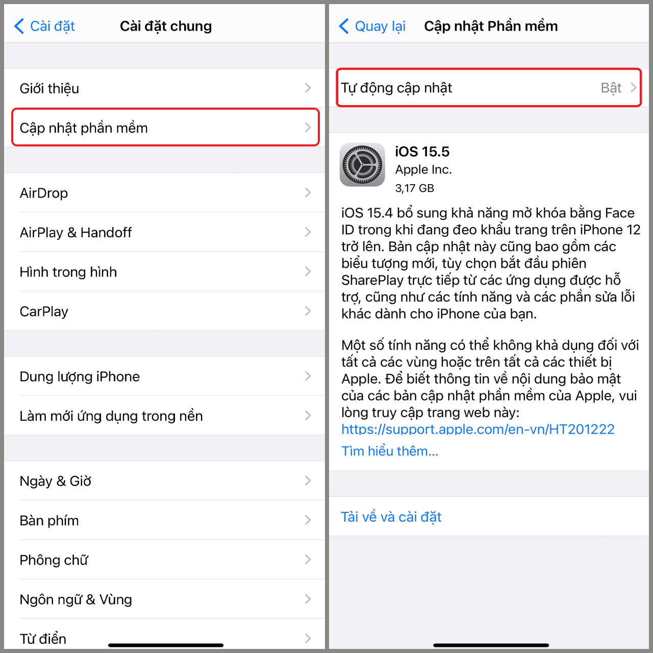 Cách tắt tự động cập nhật trên iPhone