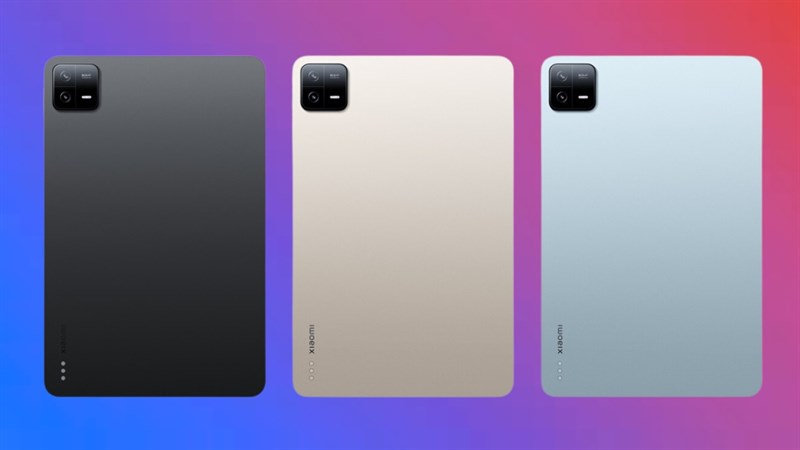 Xiaomi Pad 6 có 3 màu: Đen, Vàng và Xanh dương