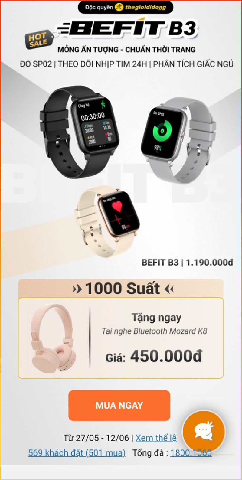 Chỉ 5 ngày mở bán, BeFit B3 đạt mốc 500 người mua vì những lý do sau