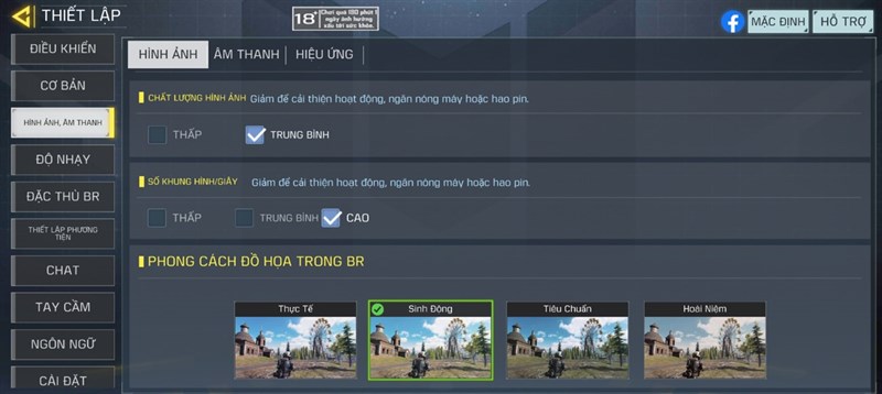 Thiết lập đồ họa game Call Of Duty Mobile trên Realme Narzo 50 Thiết lập đồ họa game Call Of Duty Mobile trên Realme Narzo 50