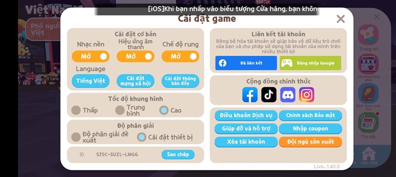 Thiết lập đồ họa game Play Together trên Realme Narzo 50 Thiết lập đồ họa game Play Together trên Realme Narzo 50