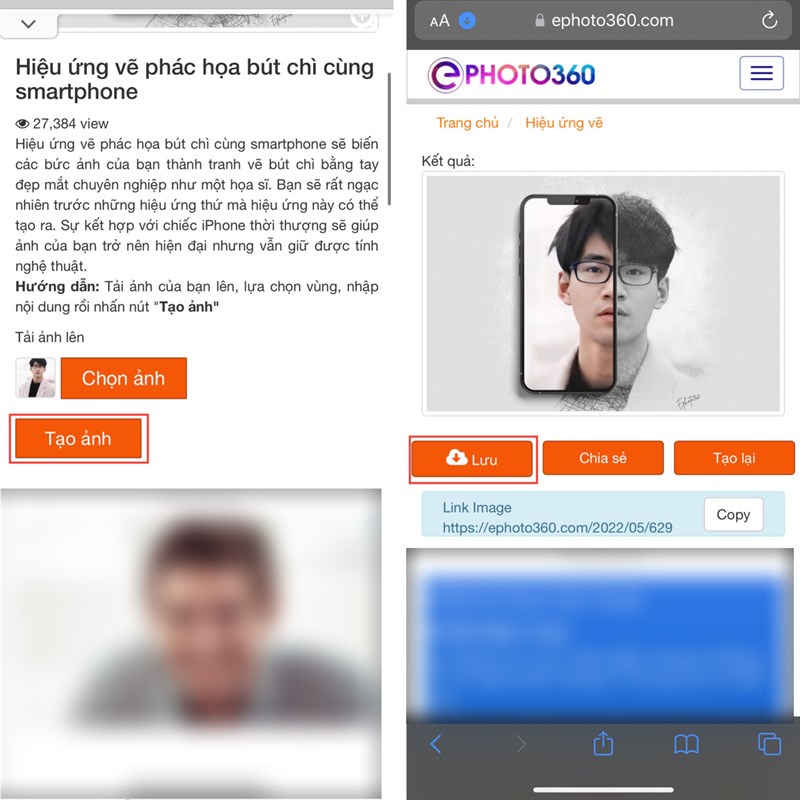 Cách tạo ảnh hiệu ứng vẽ bút chì