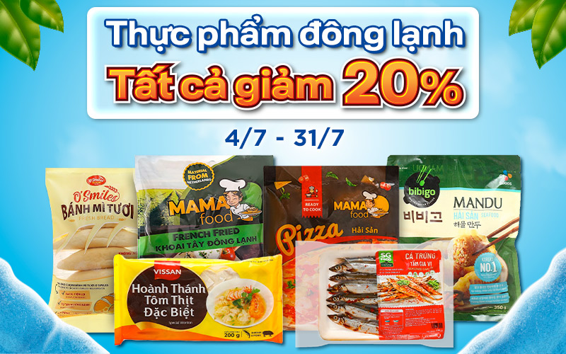 Thực phẩm đông lạnh tất cả giảm 20% Thực phẩm đông lạnh tất cả giảm 20%
