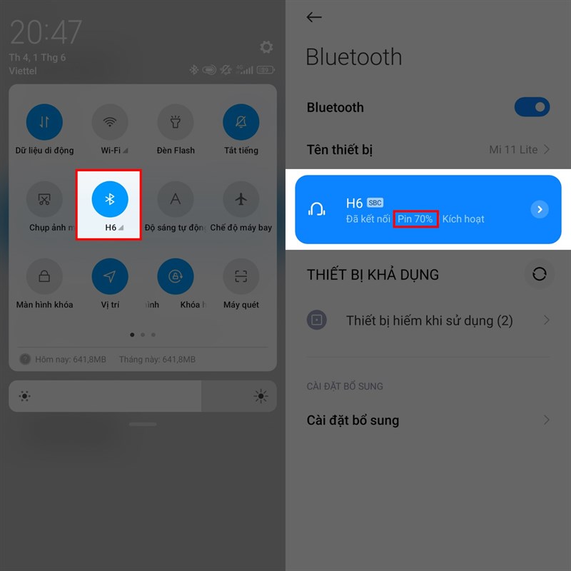 Cách xem thời lượng pin còn lại của thiết bị Bluetooth