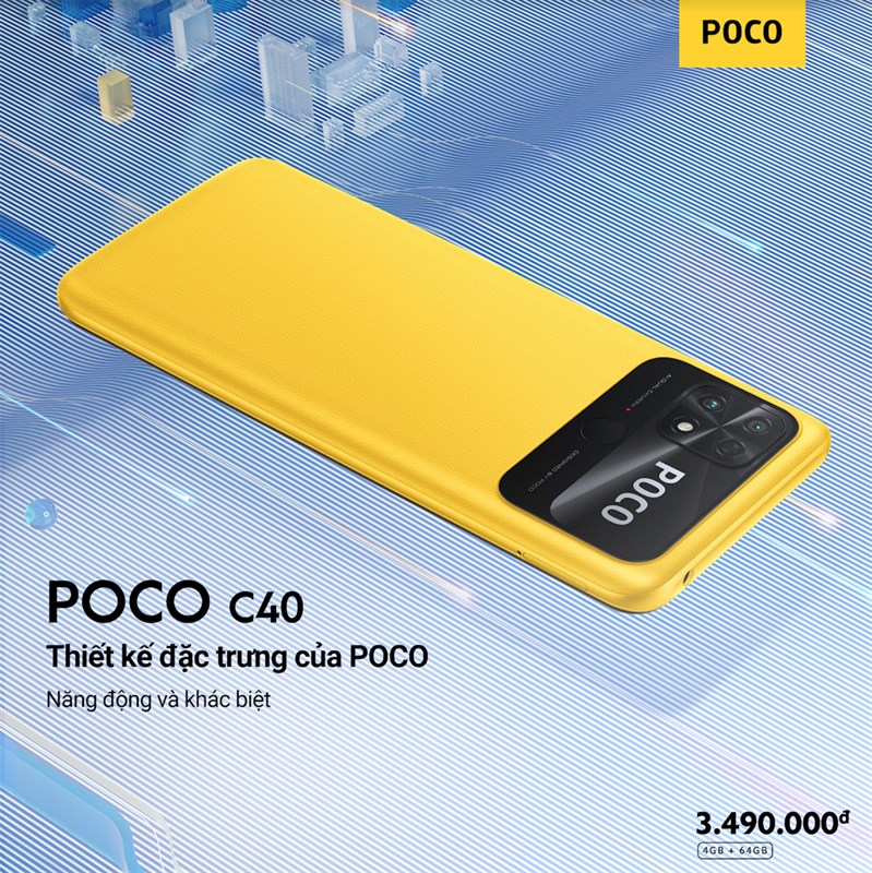 Hình ảnh thiết kế đặc trưng của POCO C40 Hình ảnh thiết kế đặc trưng của POCO C40