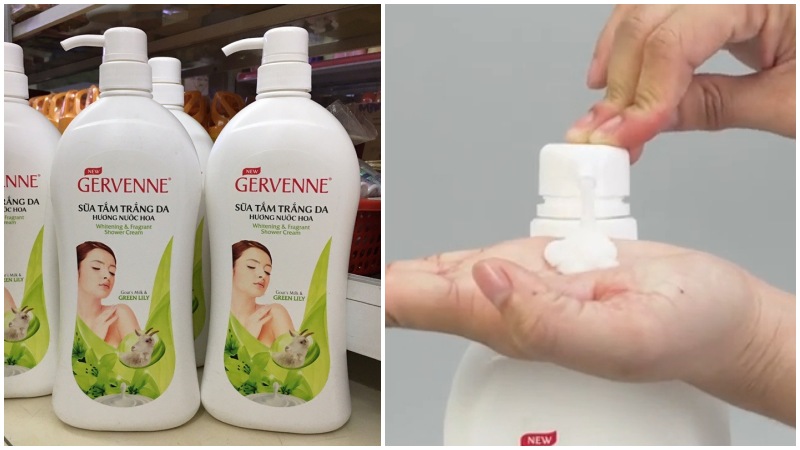 Sữa tắm trắng da Gervenne hương nước hoa Lily xanh