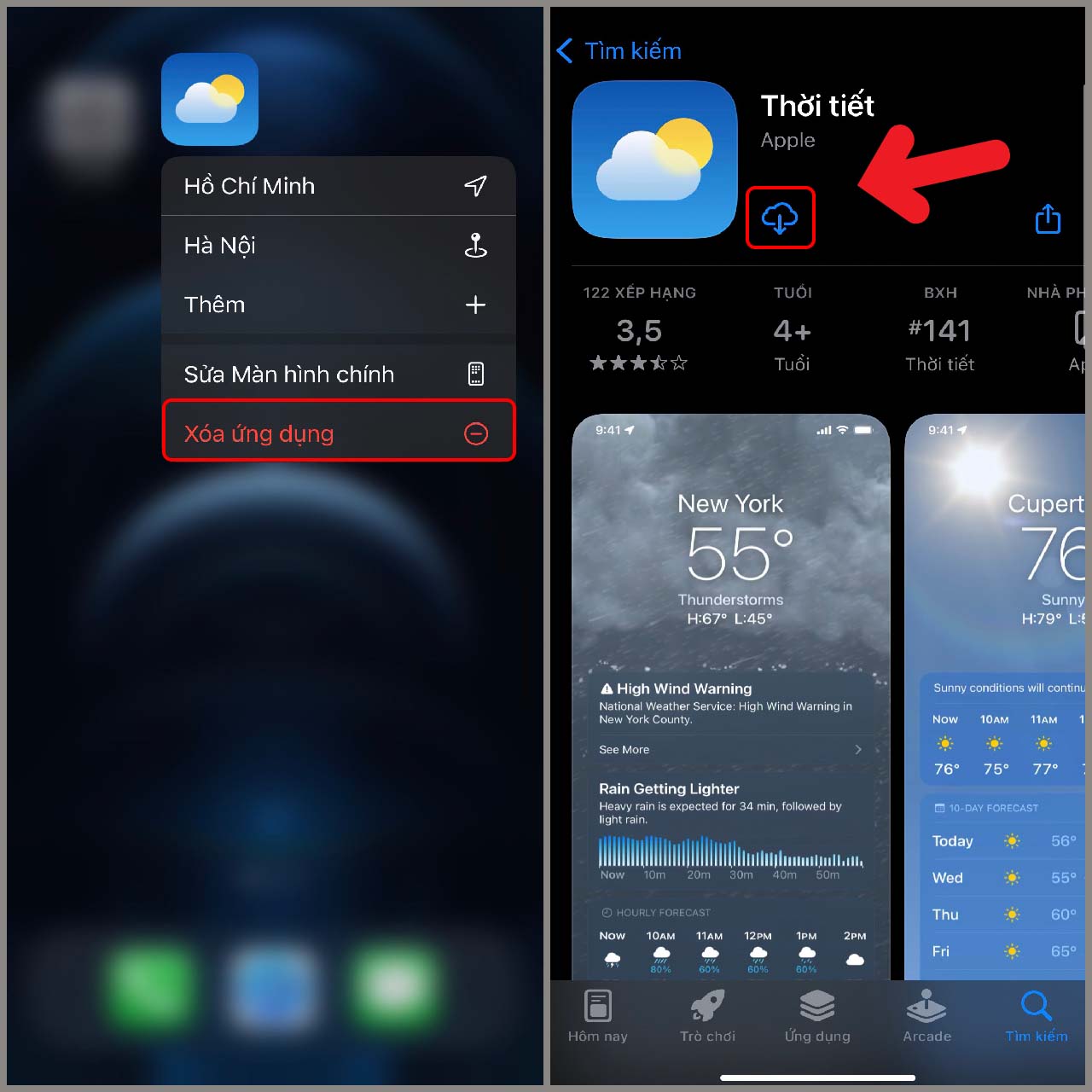 Xem thời tiết trên iPhone, thêm Việt Nam vào danh sách thời tiết trên