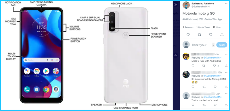 Motorola Moto G Go lộ thiết kế và thông số