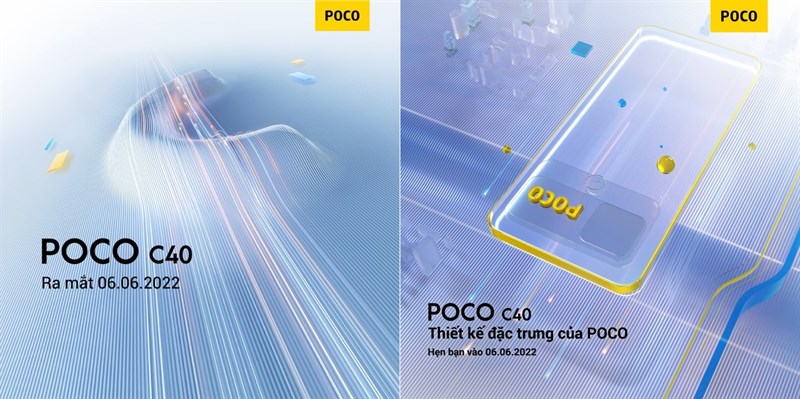 POCO C40 sẽ có thiết kế đặc trưng của POCO, trang bị pin khủng 6.000mAh