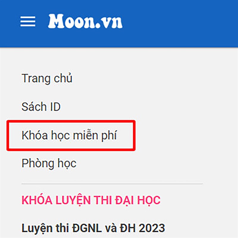 Cách đăng ký khóa học miễn phí trên Moon