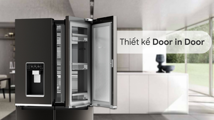 Tủ lạnh Whirlpool Inverter 592 Lít WFQ590DBSV sở hữu thiết kế Door-In-Door sang trọng