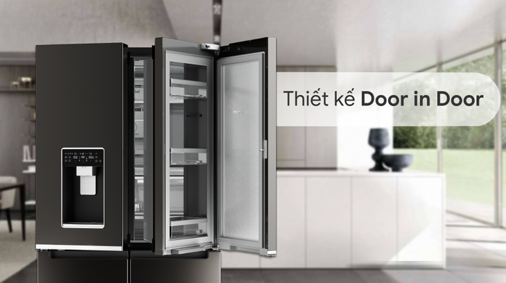 Tủ lạnh Whirlpool Inverter 592 Lít WFQ590DBSV sở hữu thiết kế Door-In-Door sang trọng