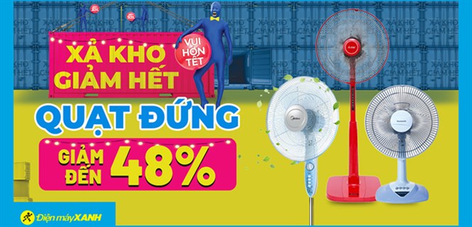 Xả kho giảm hết - Vui hơn tết: Quạt đứng giảm kịch liệt đến 48%