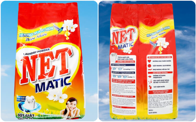 Bột giặt NET Matic hương nước hoa thiên nhiên là một trong những sản phẩm đặc biệt của NETCO