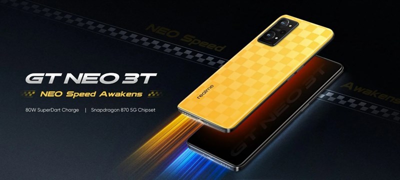 Realme GT Neo 3T ra mắt: Chạy vi xử lý Snapdragon 870, sạc nhanh 80W