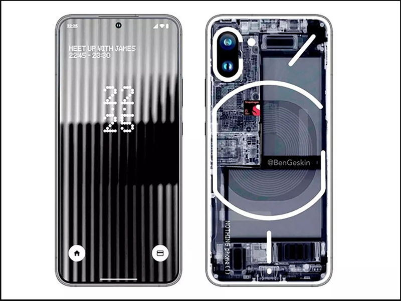 Mặt trước và sau của Nothing Phone 1 Mặt trước và sau của Nothing Phone 1