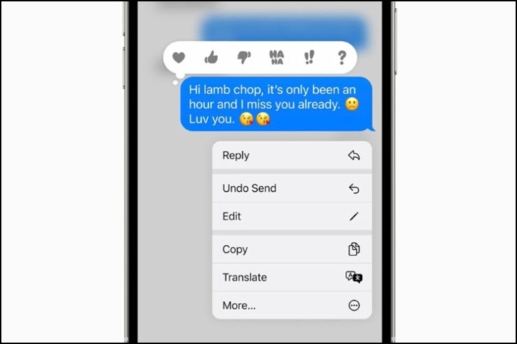 iOS 16 có gì mới? Các tính năng nổi bật và danh sách điện thoại hỗ trợ iOS 16 > Tính năng thu hồi tin nhắn trên iMessage