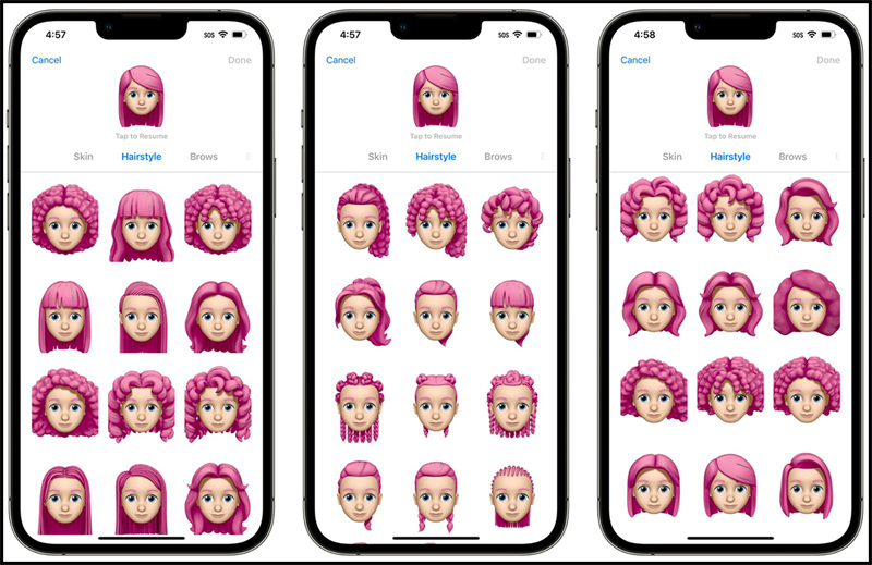 Các kiểu tóc Memoji mới trên iOS 16