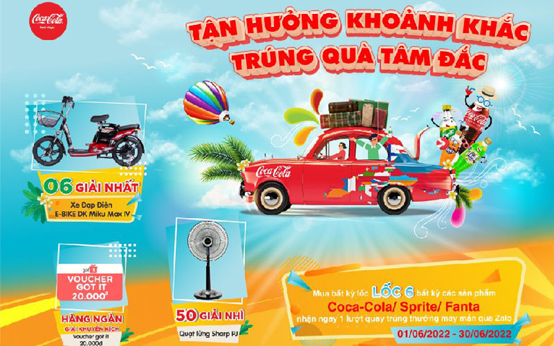 Mua các sản phẩm Coca-Cola được tham gia quay số trúng thưởng