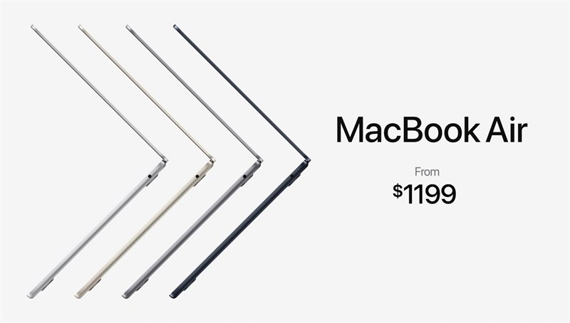 MacBook Air M2 chính thức ra mắt: Chip thế hệ mới với màn hình tai thỏ thời thượng > MacBook Air M2 có giá bán khá hợp lý cho người dùng đam mê sản phẩm nhà Apple