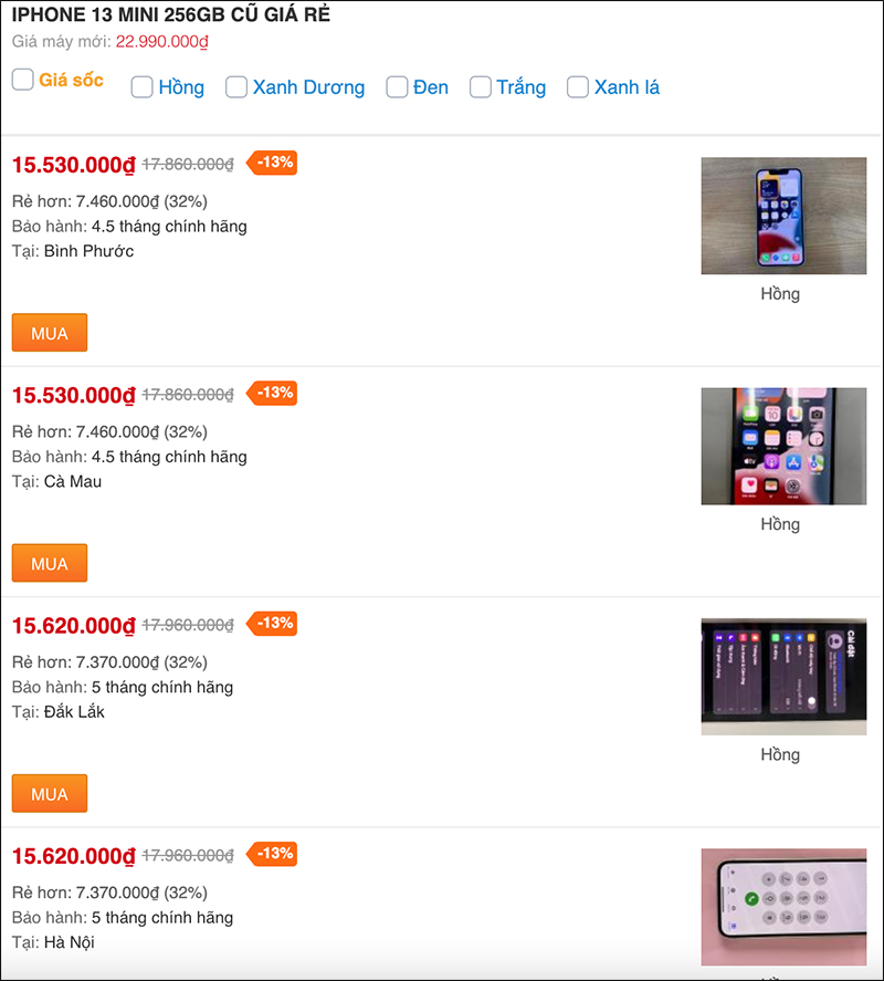 Có ROM cực khủng, sắm liền iPhone 13 mini 256GB cũ giá giảm quá sốc