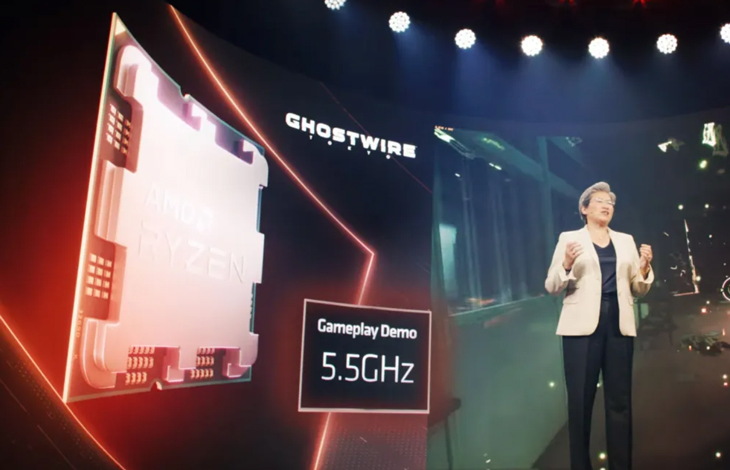 AMD giới thiệu mẫu CPU mới tại Computex 2022 > Chip AMD Ryzen 7000 có thể đạt được xung nhịp 5.5 GHz