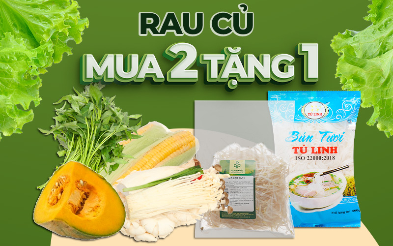 Từ 10/6/2022 – 16/6/2022: Tại Bachhoaxanh.com, rau củ mua 2 tặng 1