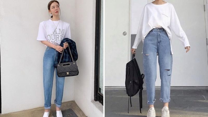 11 Cách phối đồ với quần baggy jeans nữ cực chất và tôn dáng