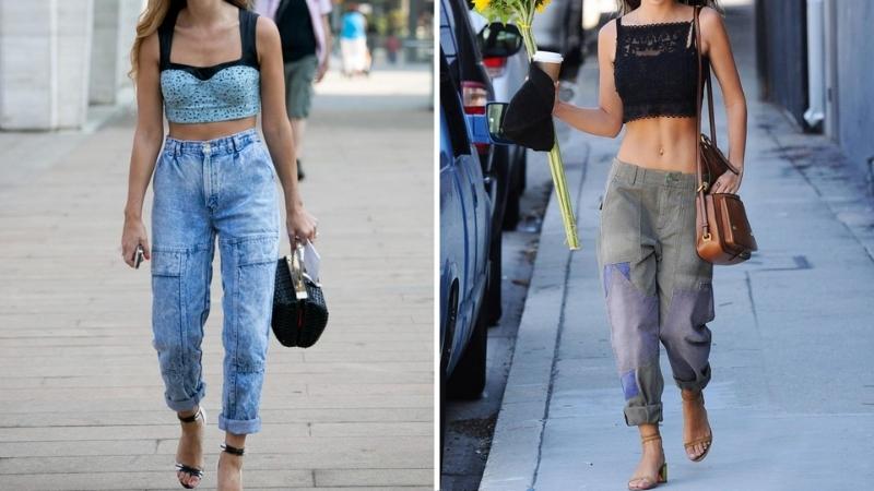 Quần baggy jeans và áo hai dây