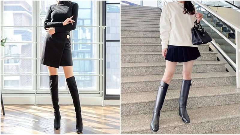 Mix đồ với giày boot nữ cổ thấp đẹp chuẩn Idol sao Hàn