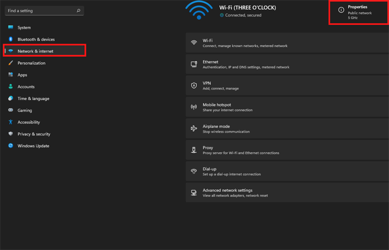 Nhấn tổ hợp phím Windows + I để mở phần Settings lên. Chọn vào Network & internet > Properties. Nhấn tổ hợp phím Windows + I để mở phần Settings lên. Chọn vào Network & internet > Properties.