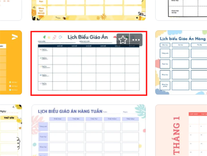 Chọn vào 1 bảng mà bạn ưng ý.