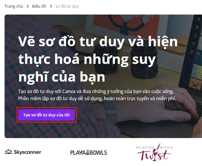 Nhấn vào nút Tạo sơ đồ tư duy của tôi.