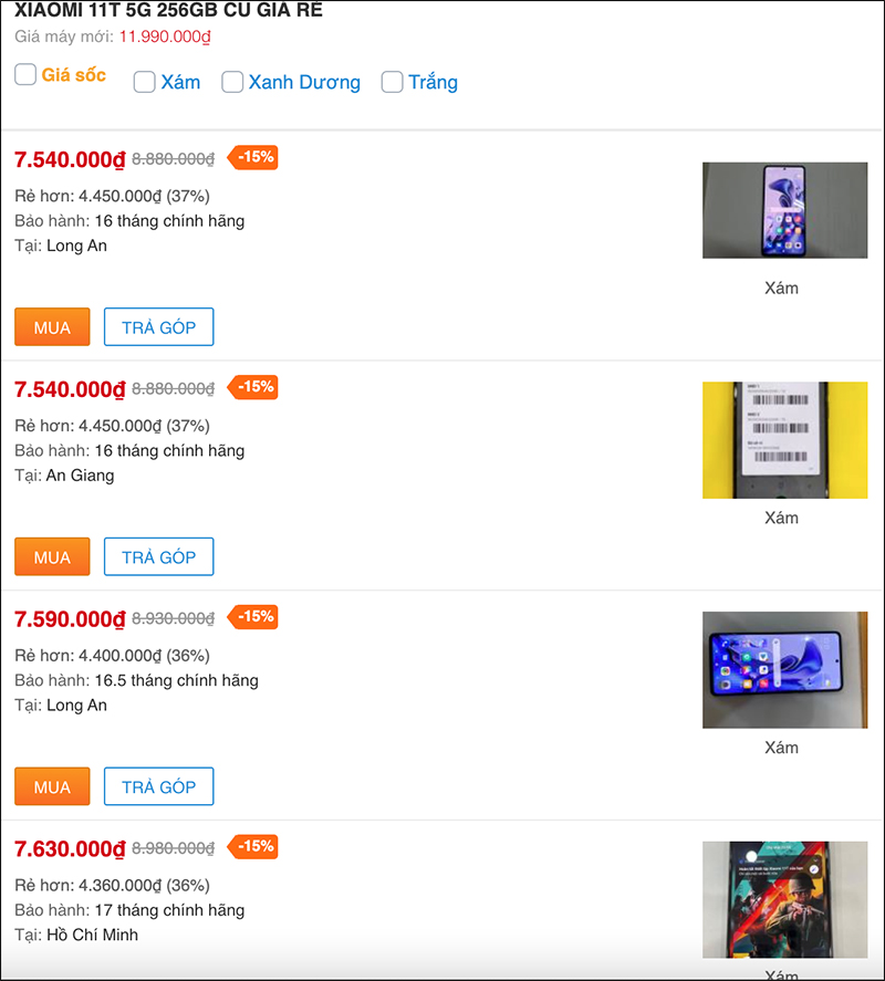 Xiaomi 11T 256GB bán cực chạy hàng cũ từ 7.54 triệu, mua ngay kẻo hết Xiaomi 11T 256GB bán cực chạy hàng cũ từ 7.54 triệu, mua ngay kẻo hết