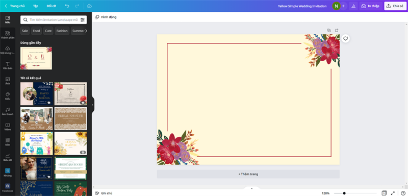 Truy cập vào Canva thông qua đường dẫn sau, sau đó thì vào bên trong thiết kế của bạn.