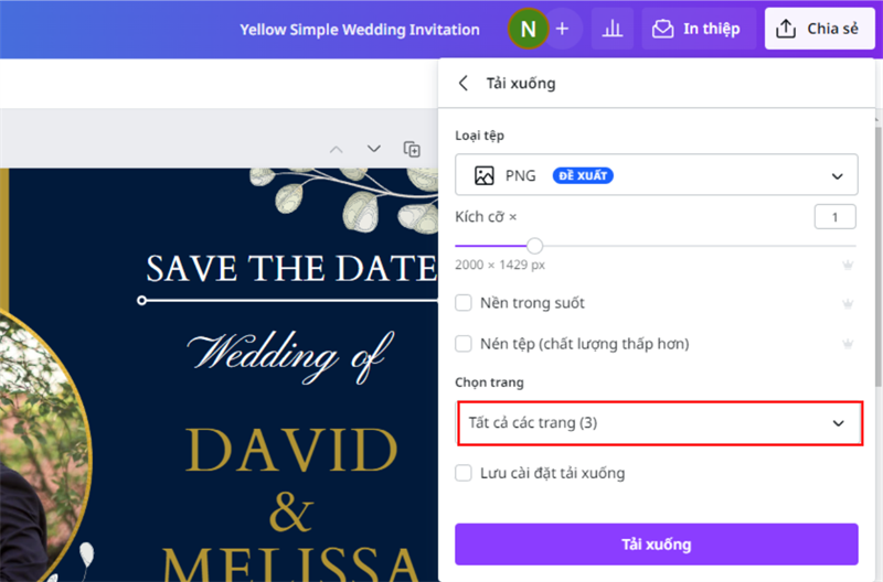Nhấn vào Tất cả các trang.
