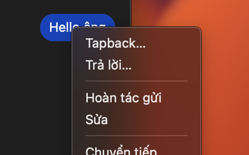 Tính năng thu hồi và sửa tin nhắn đã gửi trên macOS Ventura 13.