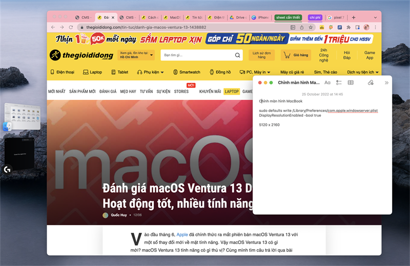 Tính năng Stage Manager trên macOS 13 có lẽ sẽ phù hợp với những mẫu MacBook có màn hình lớn.