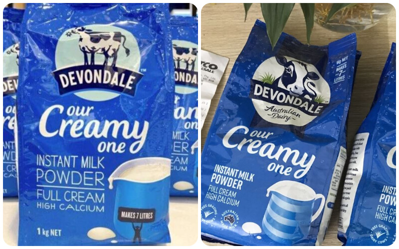 Sữa bột nguyên kem Devondale pha với 100ml nước ấm trung bình sẽ có 72 calo