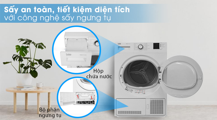 Máy sấy ngưng tụ Beko 8 Kg DU8133GA0W