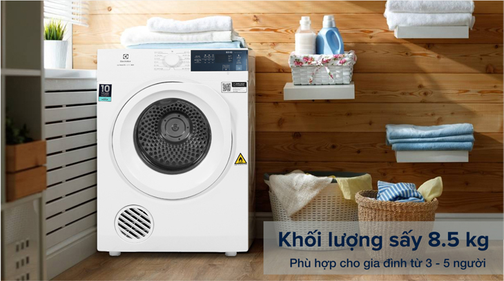 Máy sấy thông hơi Electrolux 8.5 kg EDV854J3WB