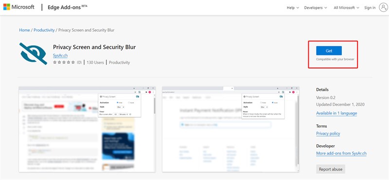 Cách làm mờ nhanh trang web Microsoft Edge