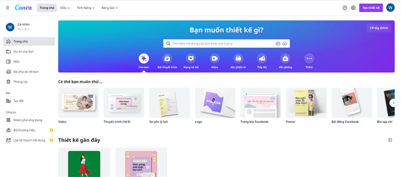Đầu tiên thì các bạn cần phải đăng nhập vào Canva trước.