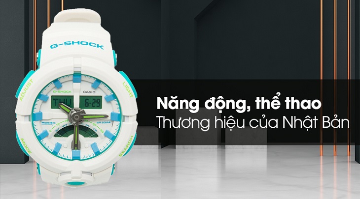 Đồng hồ G-SHOCK 48.9 mm Nam GA-500WG-7ADR Đồng hồ G-SHOCK 48.9 mm Nam GA-500WG-7ADR