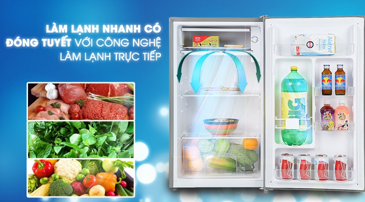 Tủ lạnh Beko 93 lít RS9051P với hệ thống làm lạnh trực tiếp giúp nâng cao khả năng làm lạnh nhanh chóng