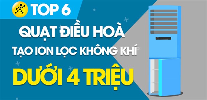 Top 6 quạt điều hòa tạo ion lọc không khí giá dưới 4 triệu tại Điện máy XANH