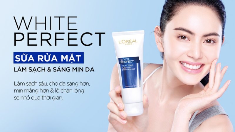 Tác dụng của sữa rửa mặt làm sạch và trắng mịn da L'Oréal White Perfect