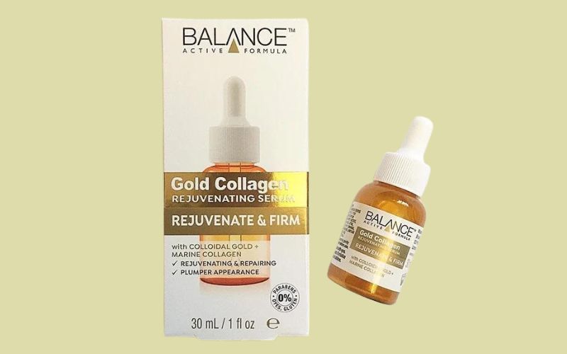 Về bao bì, thiết kế của serum Balance Gold Collagen