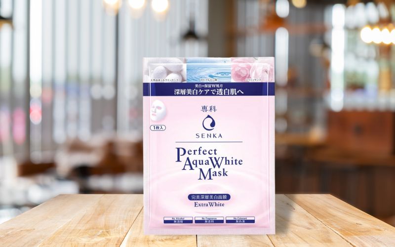 Cách phân biệt mặt nạ Senka Perfect Aqua White Mask Extra White thật giả